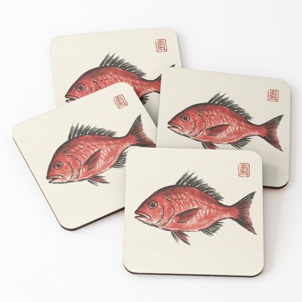 Item preview, Red Snapper – Japanese Sumi-e Elegance designed and sold by cottoncode.