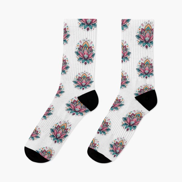 Item preview, boho lotus colored Indian floral sticker,Bohemian,Bloom Boom,Spring,floral designed and sold by Expressions-Sel.