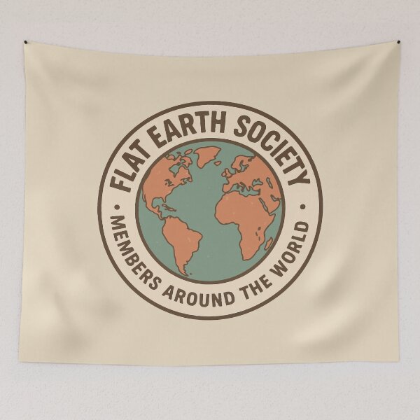 Item preview, Flat Earth Society Badge – Globe Line Art, Members Around the World, Funny Conspiracy Flat Earth Design designed and sold by Obito-Designs.
