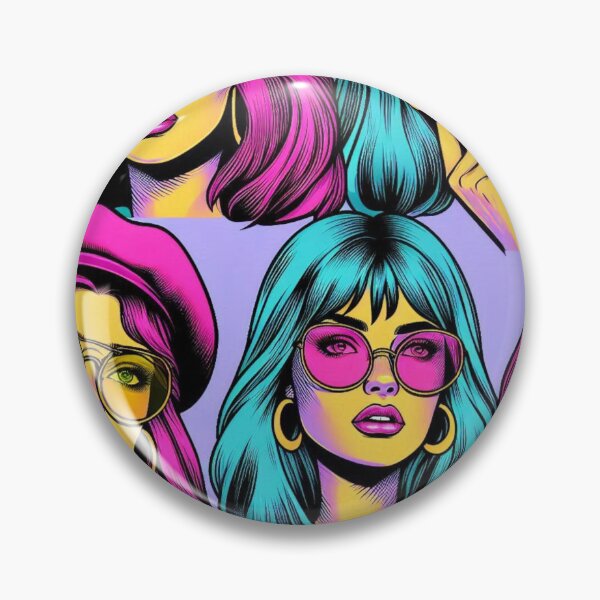 Item preview, Pop Art Women’s Hairstyles – AI Comic-Style Design with Spotlight Colors for Bold Clothing and Accessories designed and sold by knalpot-design.