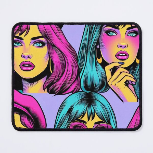 Item preview, Pop Art Women’s Hairstyles – AI Comic-Style Design with Spotlight Colors for Bold Clothing and Accessories designed and sold by knalpot-design.