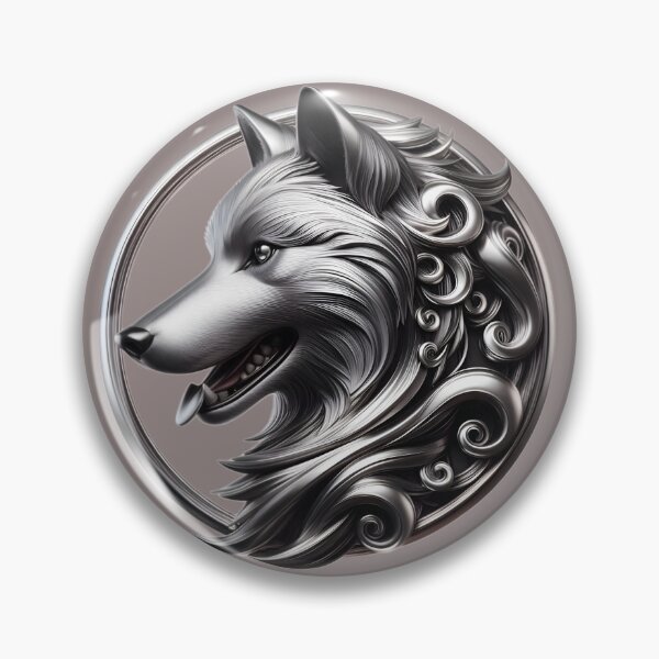 Item preview, Silver Wolf Emblem designed and sold by Animals - WildSpirit.