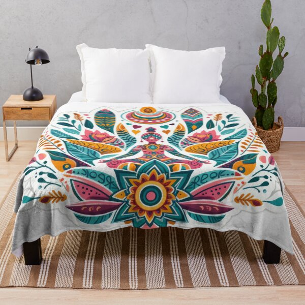 Artikelvorschau, Boho -Meditation farbiger Blumenaufkleber, Bohemian, Bloom Boom, Frühling, Blumen entworfen und verkauft von Expressions-Sel.