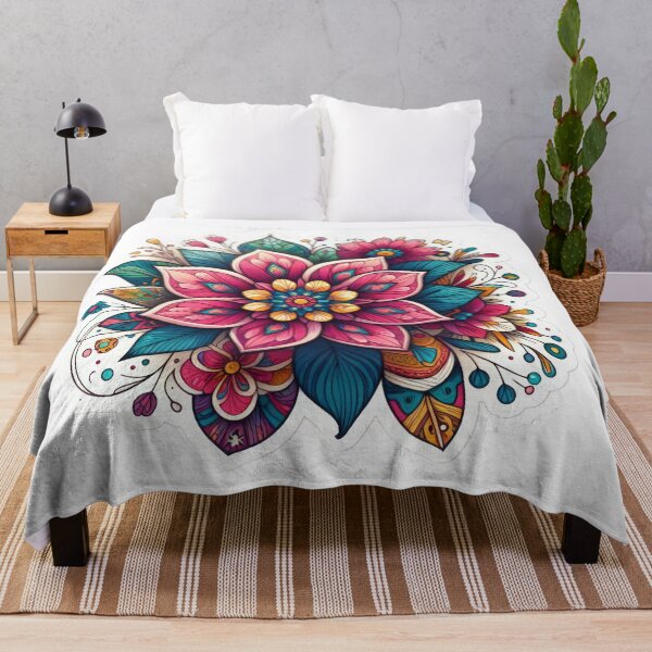 Item preview, boho flower colored floral sticker,Bohemian,Bloom Boom,Spring,floral designed and sold by Expressions-Sel.