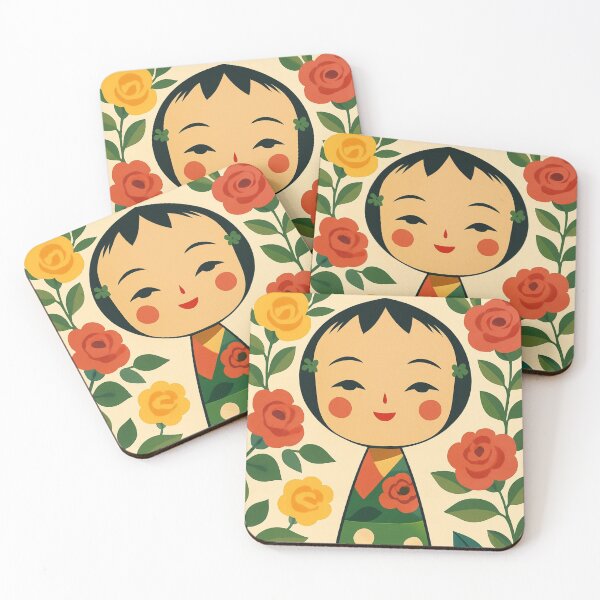 Item preview, Vintage Kokeshi With Flowers designed and sold by MissBandBruno.