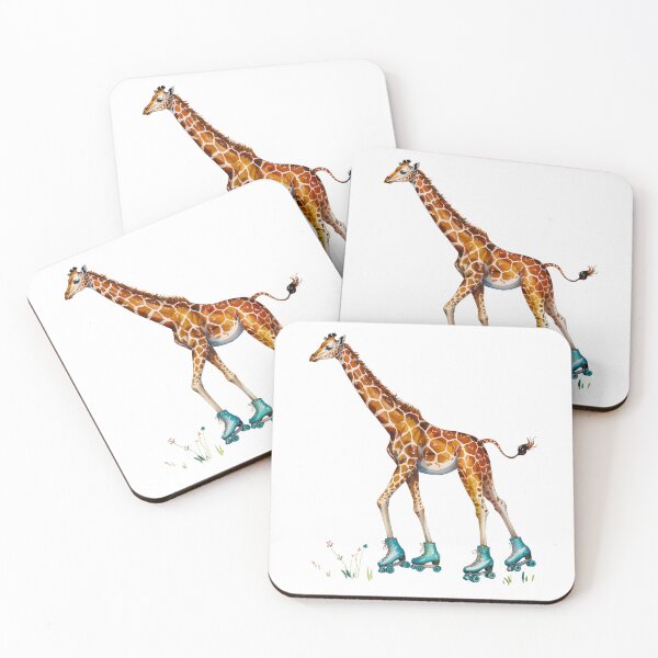 Item preview, Rollerskating Giraffe designed and sold by Angry Swan Designs.