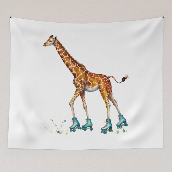 Item preview, Rollerskating Giraffe designed and sold by Angry Swan Designs.