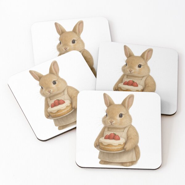 Item preview, Sweet Bunny Baker with Strawberry Cake designed and sold by cottoncode.