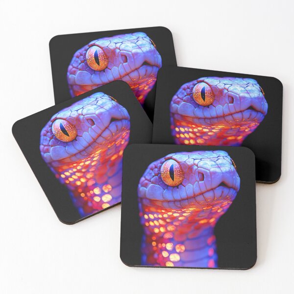 Item preview, Glowing Neon Snake with Hypnotic Eyes and Sci-Fi Glow designed and sold by Taans-Creation.