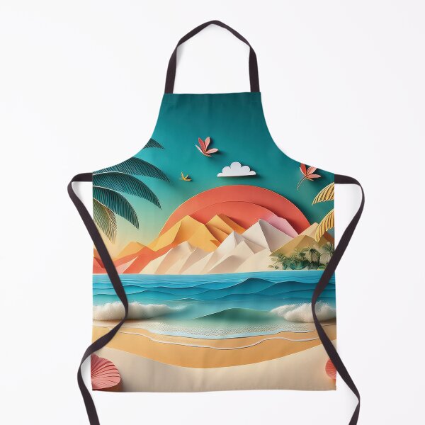Item preview, Ocean landscape 3d painting, tropical, summer, palm leaves, coconut trees, Hawaiian flower landscape, beach, sunset, ocean landscape designed and sold by navitalidesign.