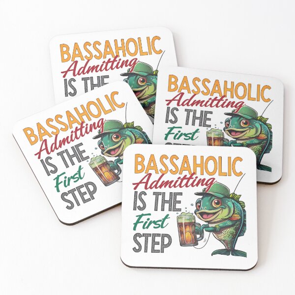 Item preview, Bassaholic – Admitting Is the First Step Funny Fishing Design designed and sold by Enjoynit.
