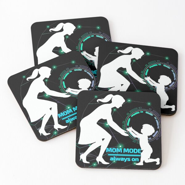Item preview, MOM MODE: ALWAYS ON – Neon Tech Motherhood Edition designed and sold by Parijat Grace.