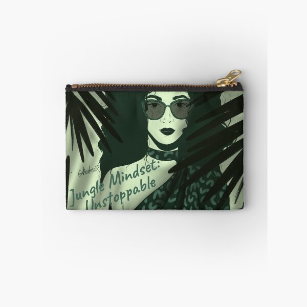 Item preview, Jungle Mindset: Unstoppable – Tropical Green Girl with Curly Hair & Palm Leaves designed and sold by NjikShik.