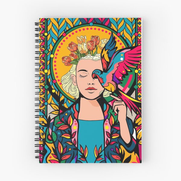 Item preview, Harmony of the soul - Viberant Psychedelic Woman& Burd Illustration designed and sold by Snowflake Company Online Store.