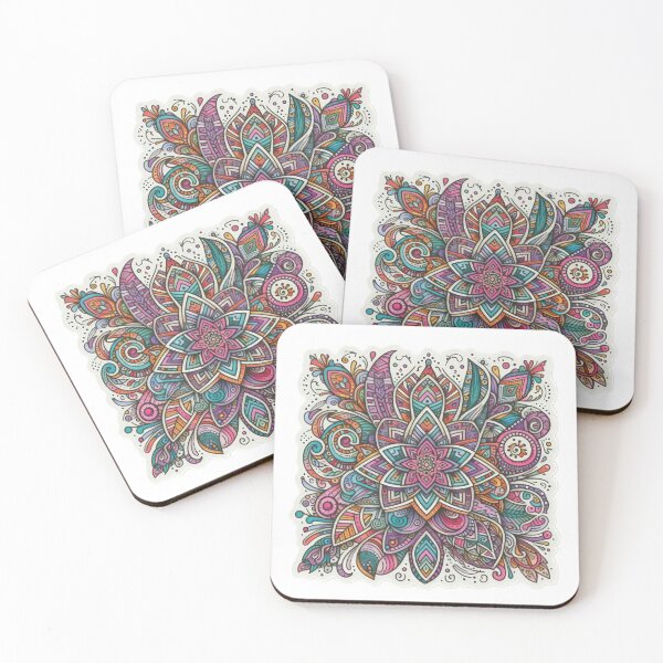 Artikelvorschau, Boho Mandala gefärbter Blumenaufkleber, Bohemian, Bloom Boom, Frühling, Blumen entworfen und verkauft von Expressions-Sel.