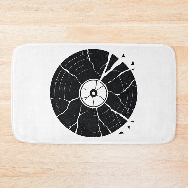 Item preview, Broken Vinyl – Grunge-Style Broken Record | Black and White Minimal Art designed and sold by AlphaAutomation.