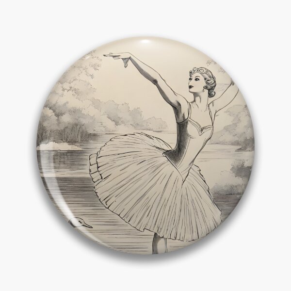 Item preview, VINTAGE BALLERINA GIRL~ Swan Lake ~ Retro Black & White ~ Bird Ballet Lovers Art Gift Art Poster Print designed and sold by Spinning Plates 360.