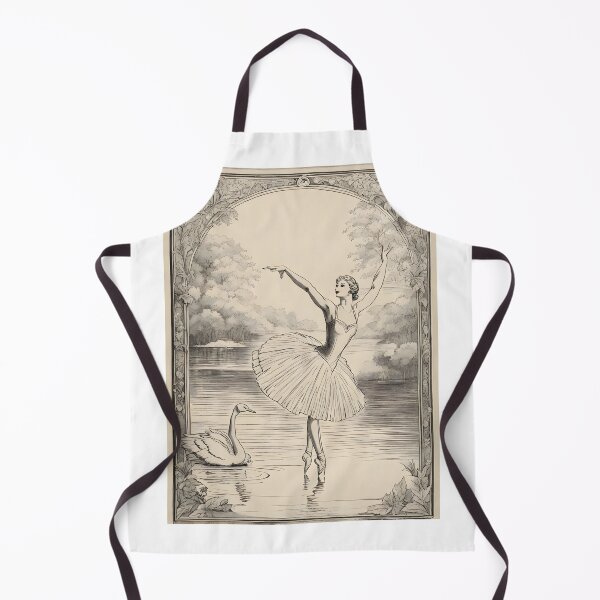 Item preview, VINTAGE BALLERINA GIRL~ Swan Lake ~ Retro Black & White ~ Bird Ballet Lovers Art Gift Art Poster Print designed and sold by Spinning Plates 360.