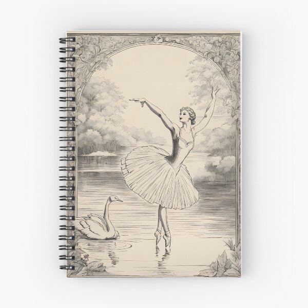 Artikelvorschau, VINTAGE BALLERINA GIRL ~ Schwanensee ~ Retro Schwarz & Weiß ~ Vogel Ballett Liebhaber Kunst Geschenk Kunst Poster Druck entworfen und verkauft von Spinning Plates 360.