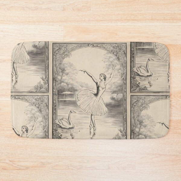 Item preview, VINTAGE BALLERINA GIRL~ Swan Lake ~ Retro Black & White ~ Bird Ballet Lovers Art Gift Art Poster Print designed and sold by Spinning Plates 360.