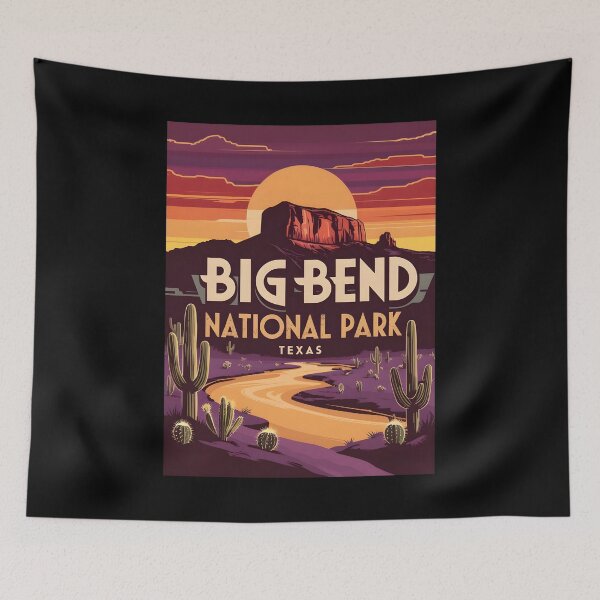 Item preview, A Vintage Illustration of Big Bend National Park - Texas - US designed and sold by GoodOldVintage.