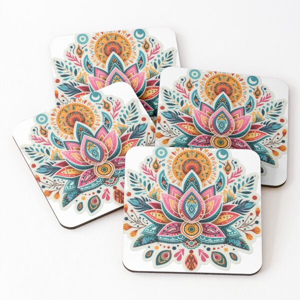Item preview, boho lotus colored floral sticker,Bohemian,Bloom Boom,Spring,floral designed and sold by Expressions-Sel.