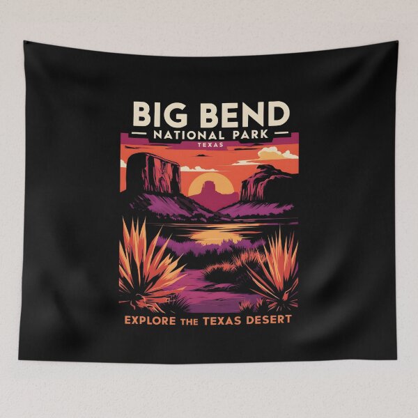 Item preview, A Vintage Illustration of Big Bend National Park - Texas - US designed and sold by GoodOldVintage.
