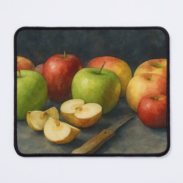 Item preview, Watercolor Apple Still Life – Horizontal Composition designed and sold by Pacika.