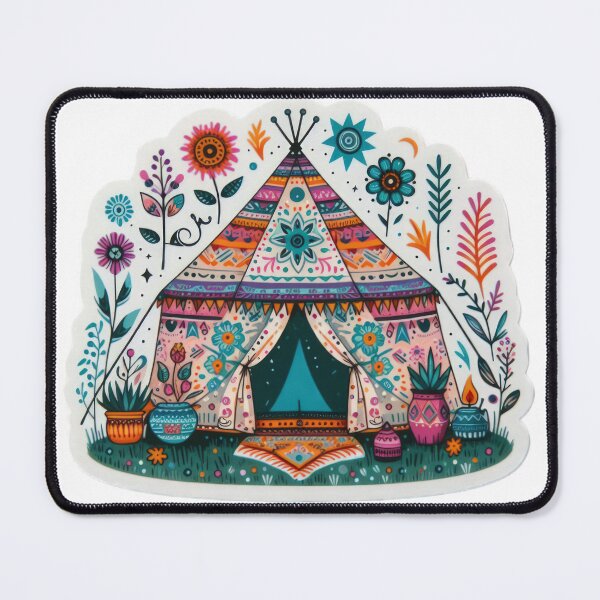 Item preview, boho yurt colored floral sticker,Bohemian,Bloom Boom,Spring,floral designed and sold by Expressions-Sel.