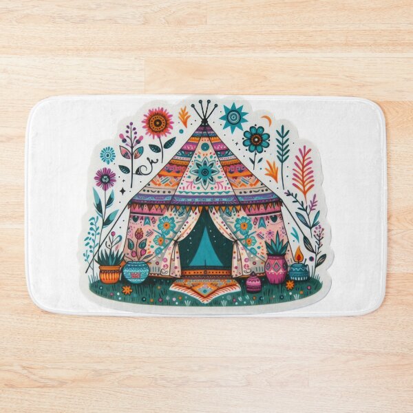 Item preview, boho yurt colored floral sticker,Bohemian,Bloom Boom,Spring,floral designed and sold by Expressions-Sel.