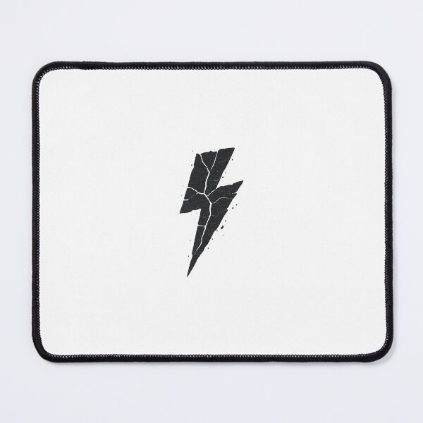 Item preview, Minimalist grunge logo "SHATTERED BOLT" – broken lightning bolt & high-contrast design | Black and white T-shirt graphic designed and sold by AlphaAutomation.