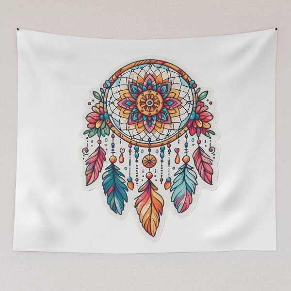 Item preview, boho dream catcher colored floral sticker,Bohemian,Bloom Boom,Spring,floral designed and sold by Expressions-Sel.