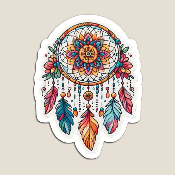 Item preview, boho dream catcher colored floral sticker,Bohemian,Bloom Boom,Spring,floral designed and sold by Expressions-Sel.