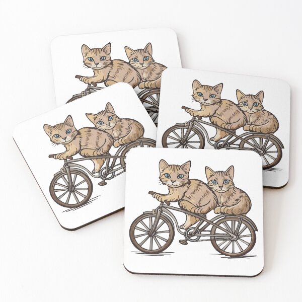 Item preview, Tandem Ride – Two Cats on a Bicycle designed and sold by Wanderly Ways.
