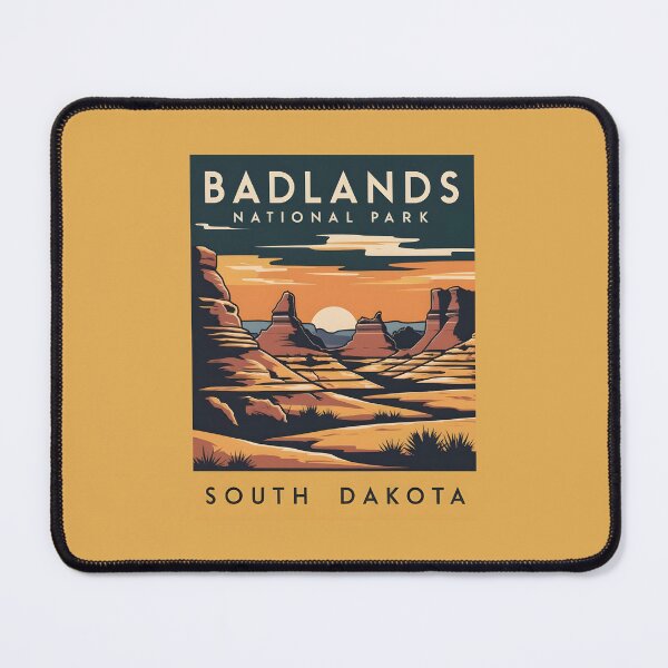 Item preview, A Vintage Illustration of Badlands National Park - South Dakota - United States  designed and sold by GoodOldVintage.