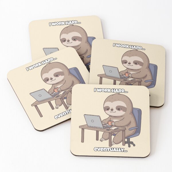Item preview, Lazy Office Sloth on Laptop – I Work Hard Eventually Funny Animal Art designed and sold by imaginariun.