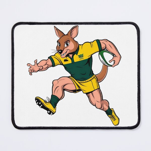 Item preview, Wallabies Rugby Kangaroo Mascot – Australia Sports Art designed and sold by RAA-Logo-Image.