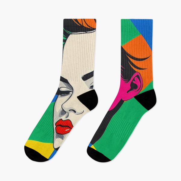 Item preview, Popart Female portrait Geometric Shapes designed and sold by ZanyPaintbrush.