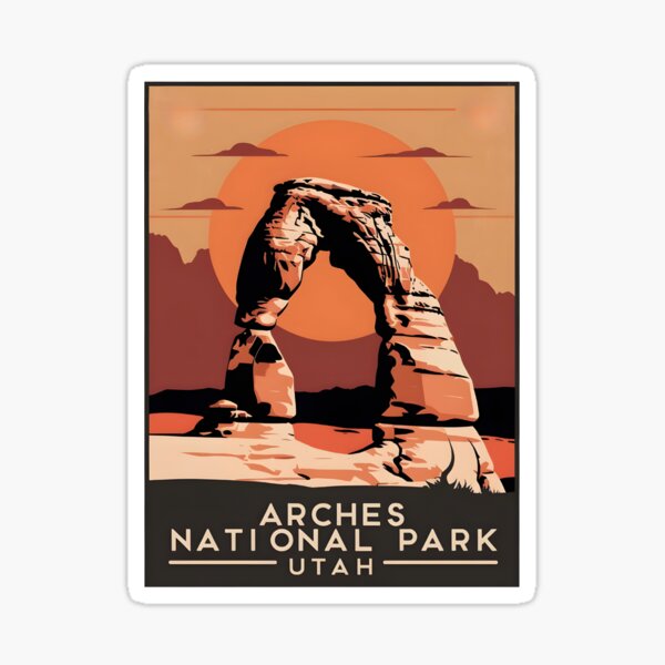 Item preview, A Vintage Illustration of Arches National Park - Utah - United States  designed and sold by GoodOldVintage.