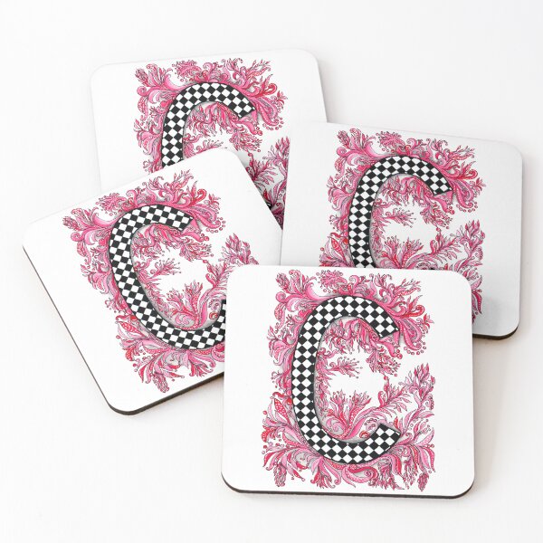 Item preview, Hot Pink C Baroque Monogram designed and sold by NPrintsDesign.