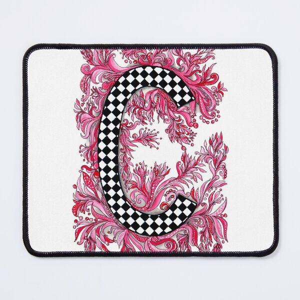 Item preview, Hot Pink C Baroque Monogram designed and sold by NPrintsDesign.