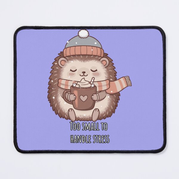 Item preview, Kawaii Hedgehog with Cocoa – Too Small to Handle Stress Cozy Animal Art designed and sold by imaginariun.