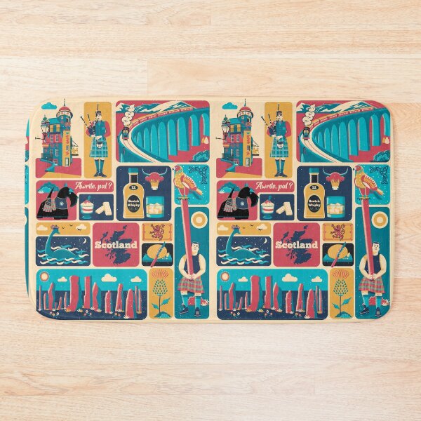 Item preview, Scotland Icons Retro Grid designed and sold by Sfumata Illustration.