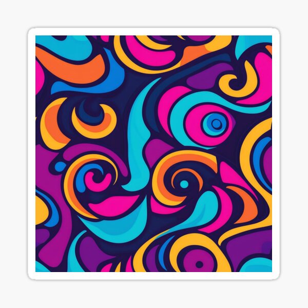 Aperçu de l'œuvre Tourbillon Groovy et Psychédélisme créée et vendue par MidArtForge.