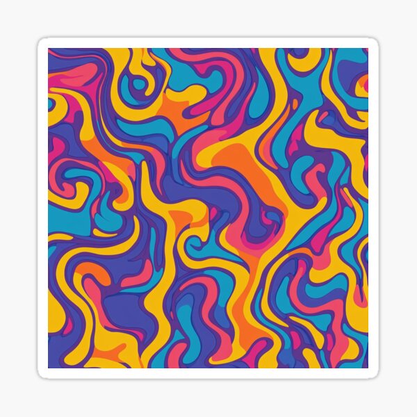 Aperçu de l'œuvre Tourbillon Groovy et Psychédélisme créée et vendue par MidArtForge.