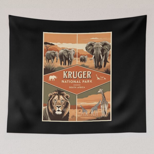Item preview, A Vintage Illustration of Kruger National Park - South Africa  designed and sold by GoodOldVintage.