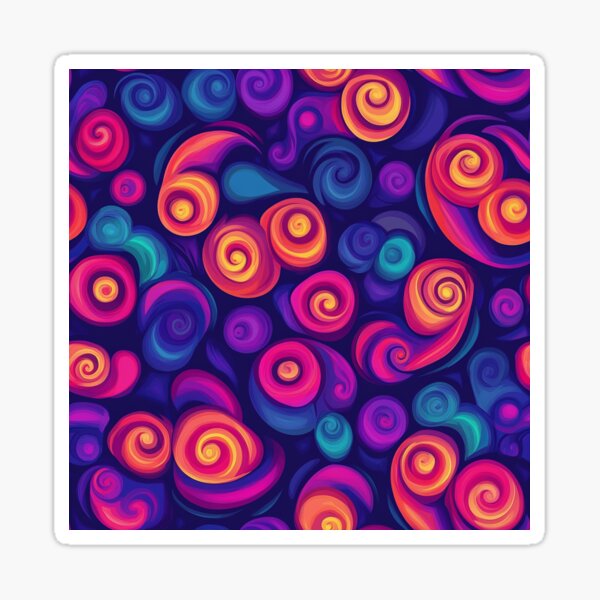 Aperçu de l'œuvre Tourbillon Groovy et Psychédélisme créée et vendue par MidArtForge.