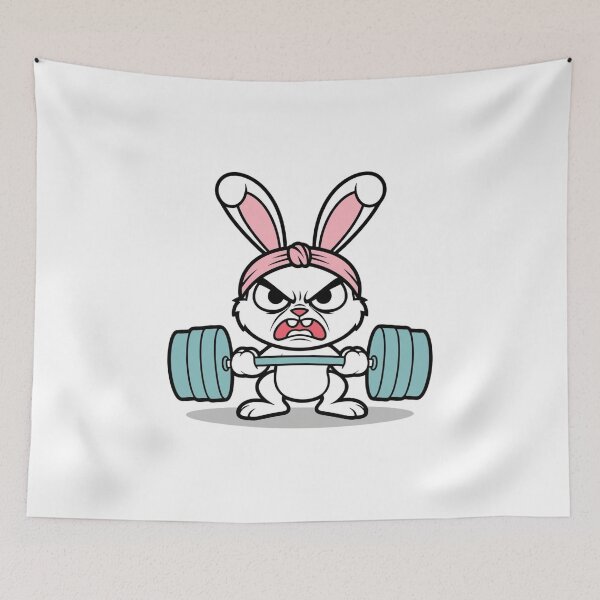Item preview, Muscular bunny designed and sold by ZenFray.