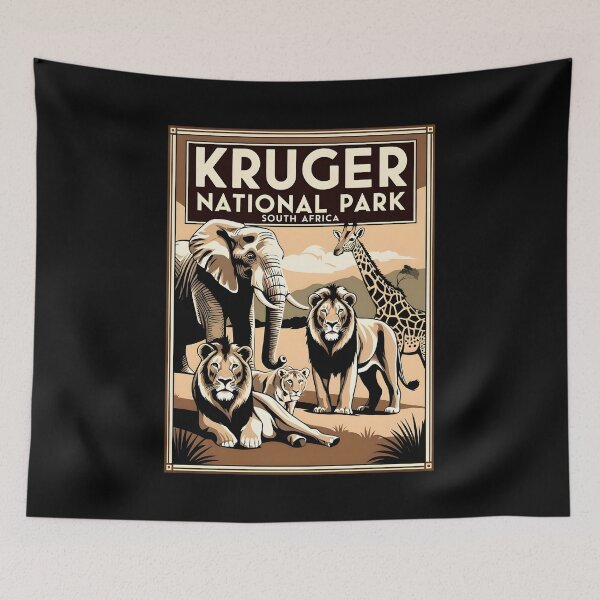 Item preview, A Vintage Illustration of Kruger National Park - South Africa  designed and sold by GoodOldVintage.
