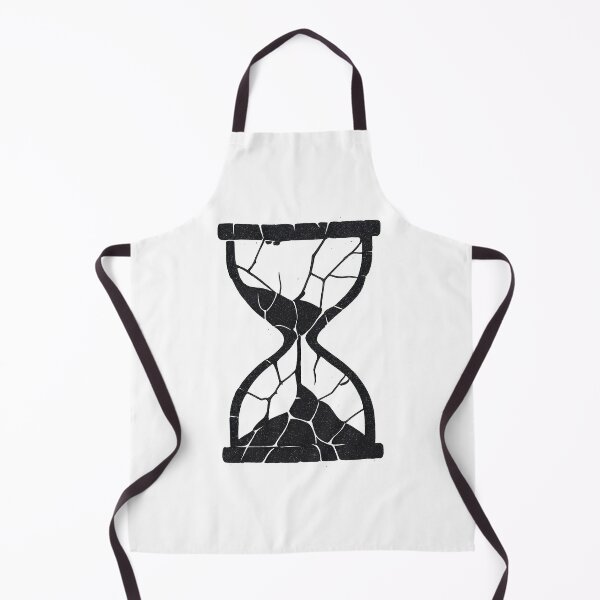 Item preview, Minimalist grunge logo "SHATTERED HOURGLASS" – broken hourglass & memento mori vibes | Black and white T-shirt graphic designed and sold by AlphaAutomation.